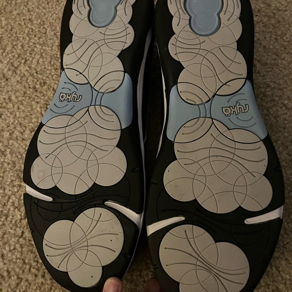 Ryka Nitracel Black Blue Leather/Fabric Slip On Athletic Ballet Flats Sz 7.5 - Picture 4 of 6